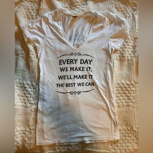 Y2K Jack Daniel’s White Graphic V Neck Baby Tee